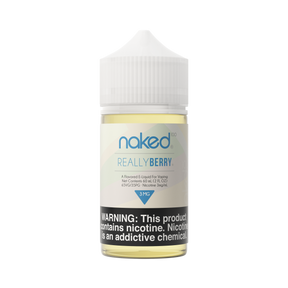 Berry-flavored e-liquid - Naked 100 Really Berry 60mL with blueberries, blackberries, and lemon.