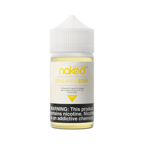 Naked 100 Cream Pineapple Berry E-Liquid - Pineapple, strawberry, and cream blend in a 60mL bottle.