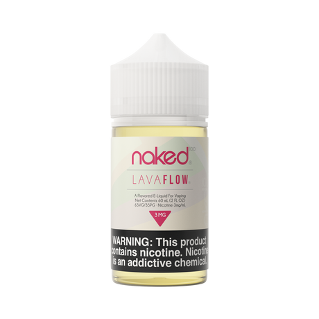 Tropical e-liquid blend - Naked 100 Lava Flow 60mL with coconut, strawberry, and pineapple flavors.