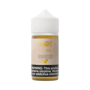 Premium medium-bodied tobacco e-liquid - Naked 100 Tobacco Euro Gold 60mL with smooth, aromatic flavor.