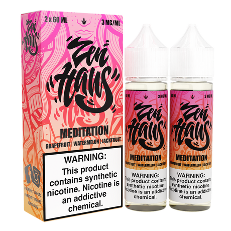 Meditation by ZEN HAUS E-Liquid 2X 60ml With Packaging