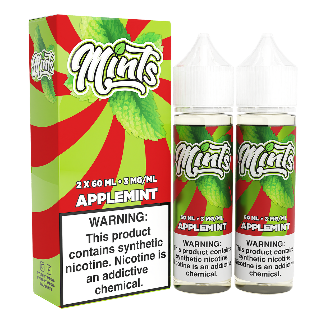 Applemint by Mints Series 2x 60mL 3mg bottle with packaging