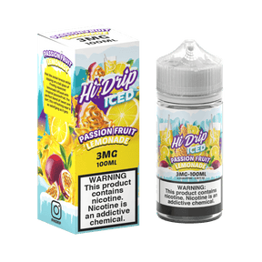 Passionfruit Fruit Lemonade Iced Hi-Drip 100mL 3mg bottle with packaging