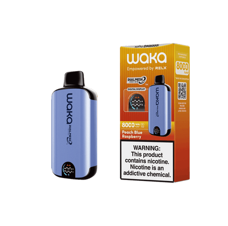 WAKA SoPro DM8000 17mL 8000 Puff Disposable Peach Blue Raspberry with packaging