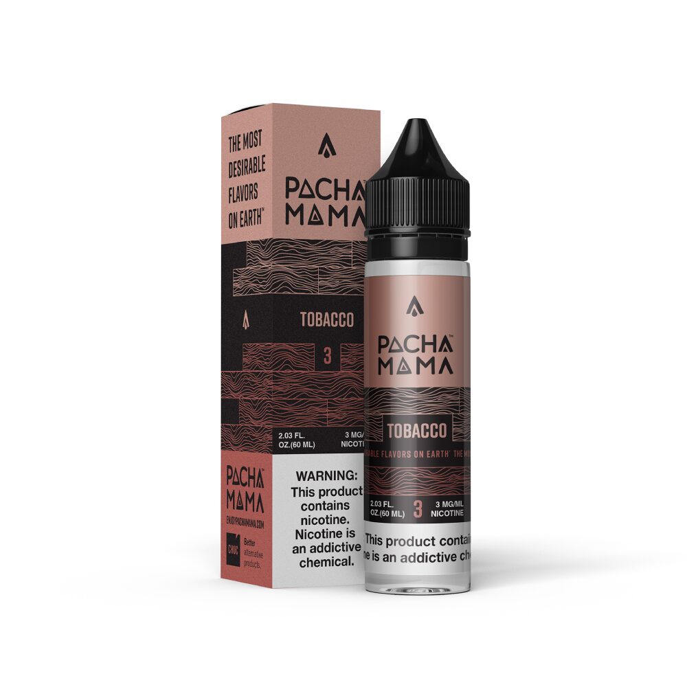 Tobacco Pachamama 60mL 3mg bottle with packaging