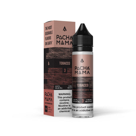 Tobacco Pachamama 60mL 3mg bottle with packaging