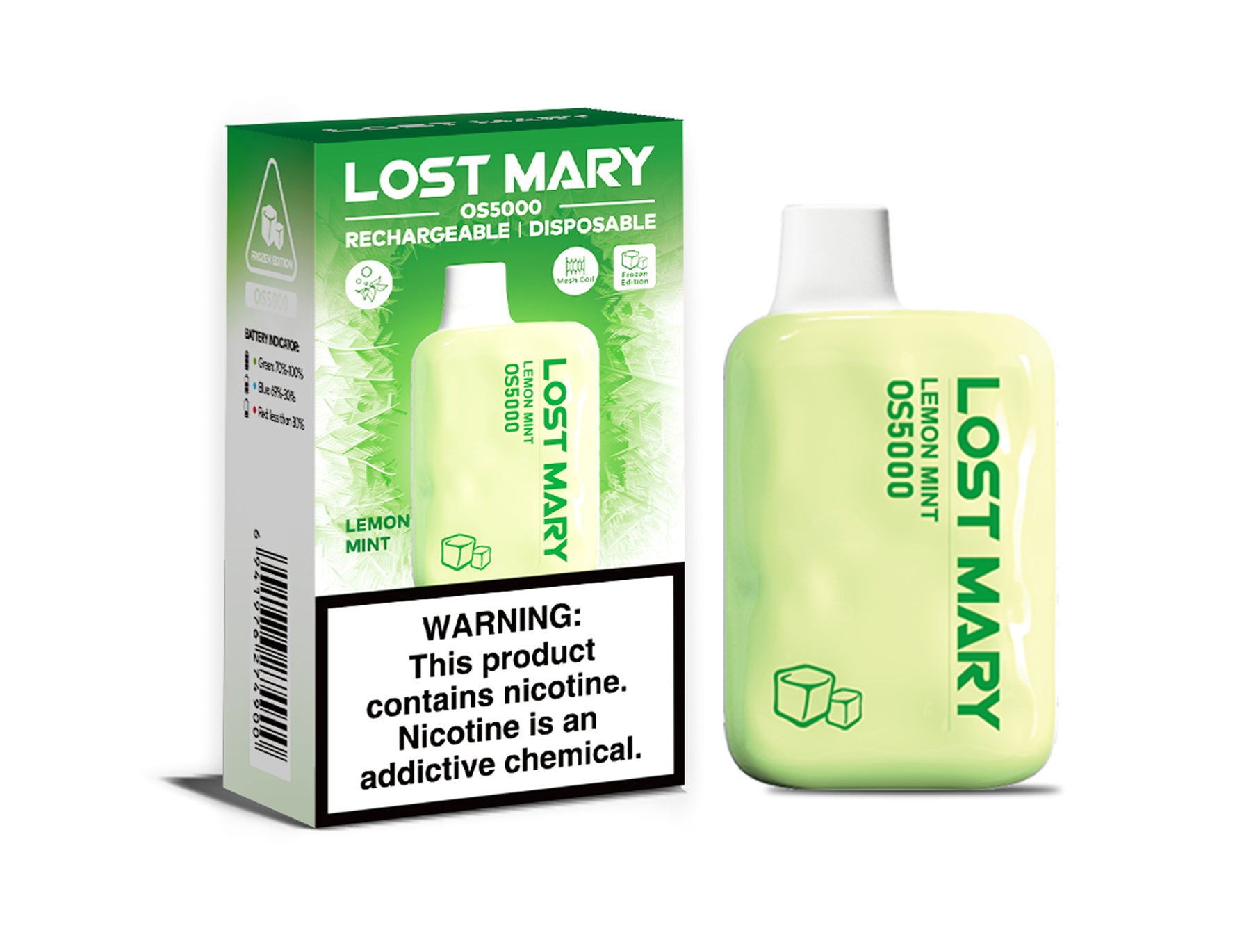 Lost Mary OS5000 Frozen Edition | Rechargeable Disposable Vape 5000 Puffs VapoRider Lost Mary OS5000 Frozen Edition | Rechargeable Disposable Vape 5000 Puffs VapoRider