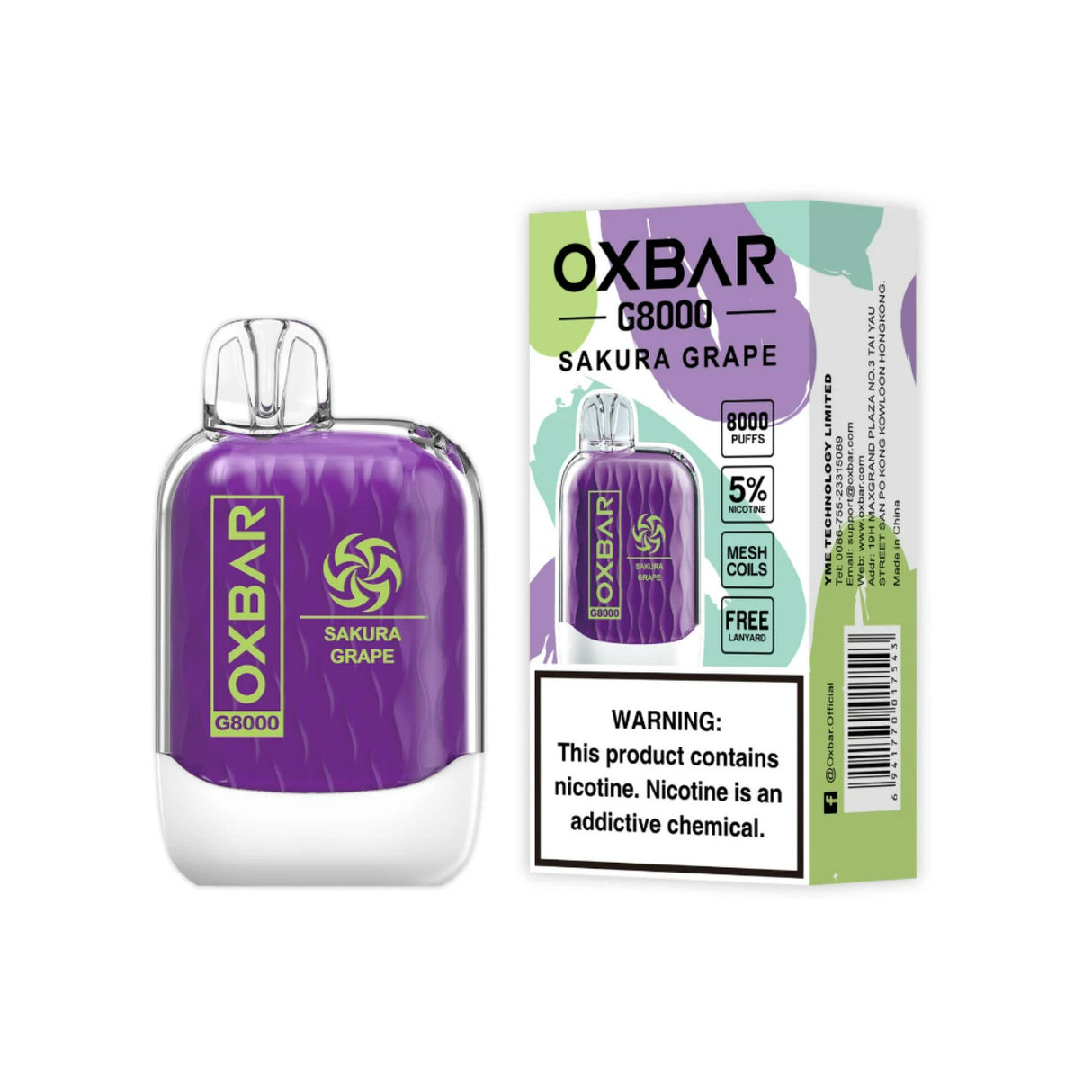 OXBAR G8000 Rechargeable Disposables - 8000 Puffs