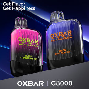 OXBAR G8000 Night Fall Edition Disposable Device with 8000 puffs and elegant nightfall-inspired design.

