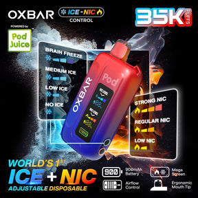 OXBAR ICE-NIC Control 35K Disposable Device with Adjustable Nicotine and Ice Levels