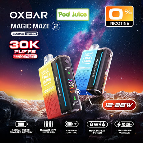 OXBAR x Pod Juice Magic Maze 2.0 0% Nicotine Disposable Device with LED Display
