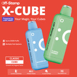 Off-Stamp X-CUBE Classic Cube 25K Disposable Pod Powered by Lost Mary – 25,000 Puffs and Dual Mesh Coils.