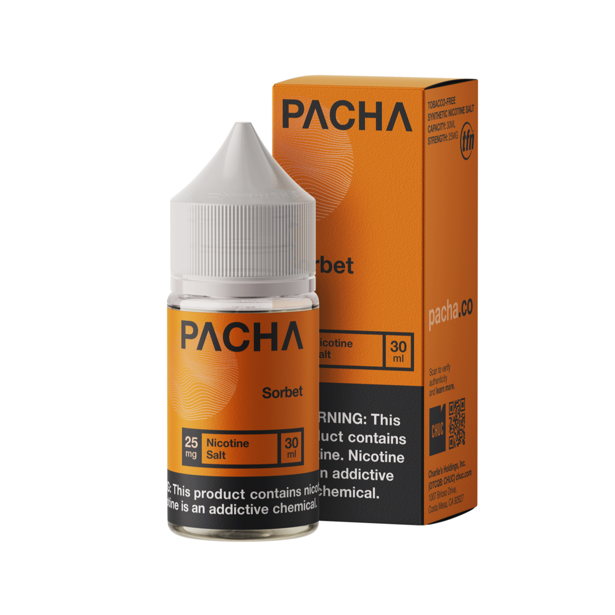 PACHA Sorbet Nic Salt 30mL bottle with a refreshing raspberry and lemonade flavor.