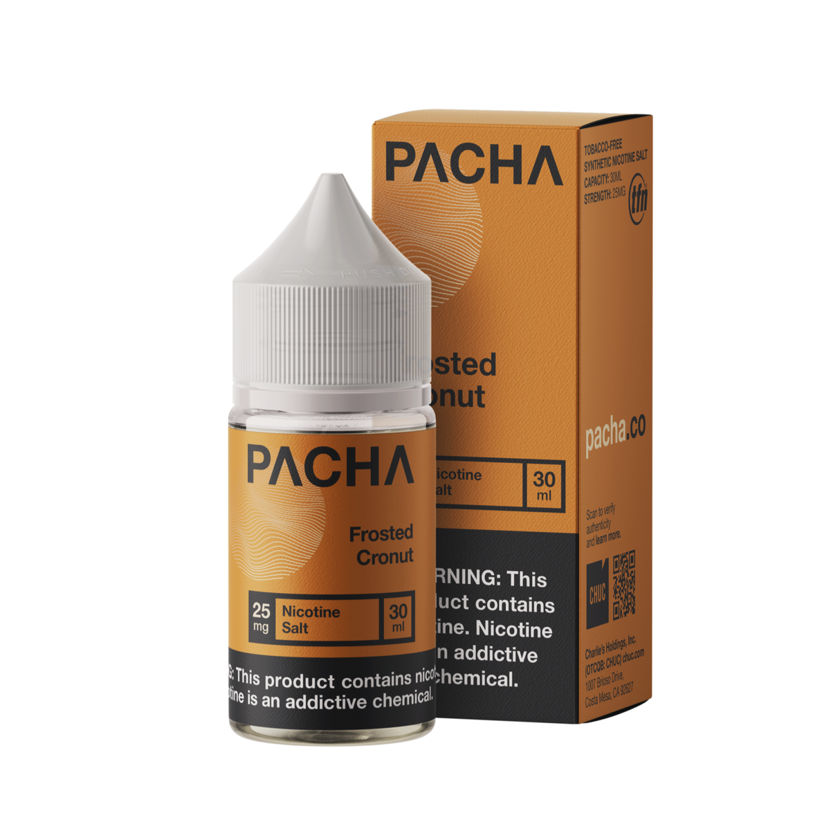 PACHA Frosted Cronut Nic Salt 30mL bottle with dessert flavor.