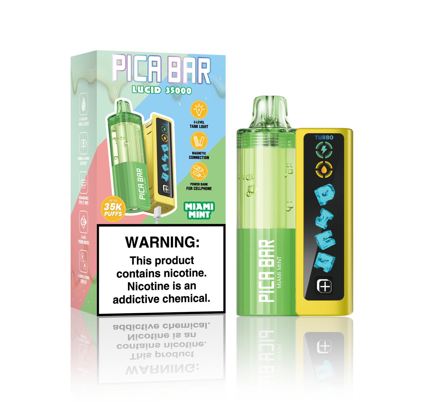PICA BAR Lucid 35K Kit – 35,000 Puff Device with Adjustable Coolness &  Smart Features – VapoRider