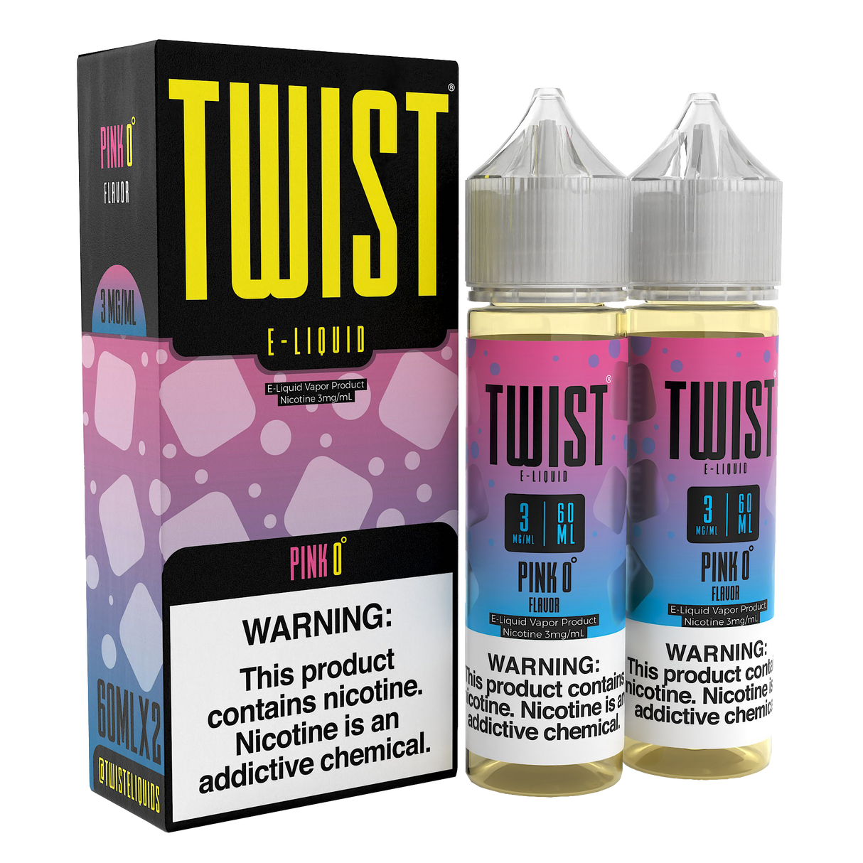 TWIST E-Liquid - Pink 0 (Iced Pink Punch) - 120ML E-Liquid (Twin 60ML Pack)