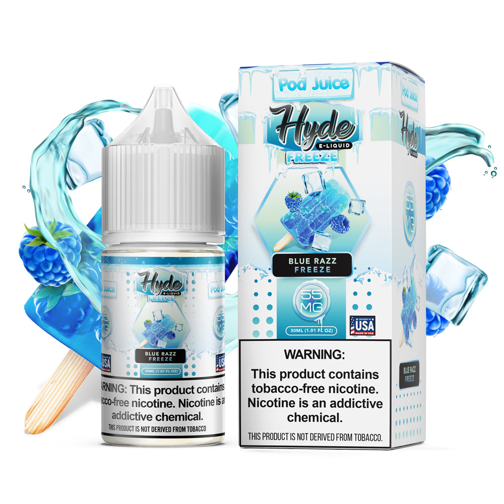 POD Juice X Hyde Blue Razz Freeze - 30mL Nicotine Salt Liquid with Menthol
