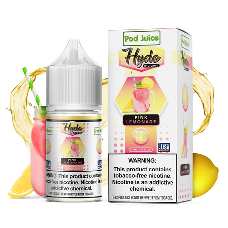 POD Juice X Hyde Pink Lemonade - 30mL Nicotine Salt Liquid with Sweet and Tangy Lemonade Flavor
