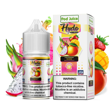 POD Juice X Hyde Strawberry Mango Dragonfruit - 30mL Nicotine Salt Liquid with Exotic Tropical Fruit Blend