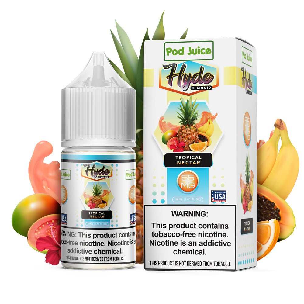 POD Juice X Hyde Tropic Nectar - 30mL Nicotine Salt Liquid with Exotic Tropical Fruit Flavors