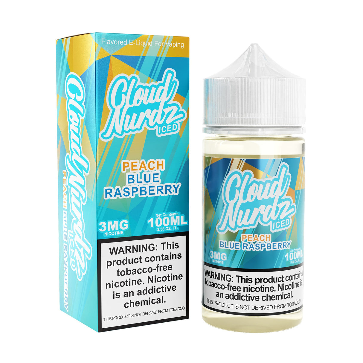 Cloud Nurdz -  ICED Blue Raspberry Peach - 100ML E-Liquid