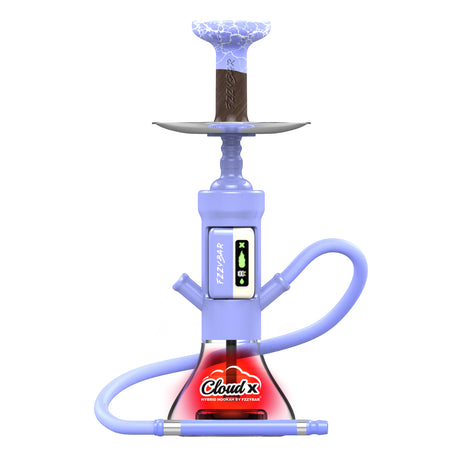 Periwinkle Purple Cloud X Hookah: Elegant Periwinkle Purple FZZYBAR Cloud X Hybrid Hookah with portable design.