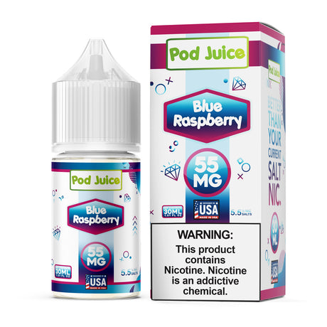 Pod Juice Blue Raspberry 30ML | Sour Blue Raspberry Nicotine Salt VapoRider Pod Juice Blue Raspberry 30ML | Sour Blue Raspberry Nicotine Salt VapoRider