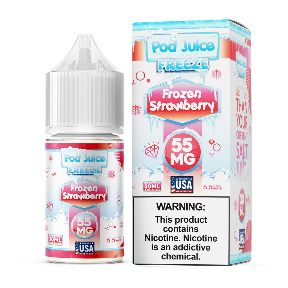 Pod Juice FREEZE Frozen Strawberry 30ML Nicotine Salt – Strawberry Ice Vape Juice
