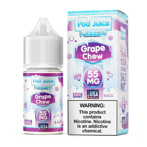 Pod Juice FREEZE Grape Chew 30ML Nicotine Salt – Grape Candy Ice Vape Juice