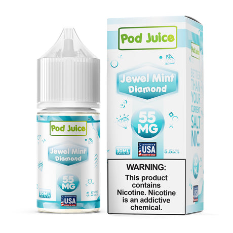 Pod Juice SALT Jewel Mint Diamond 30ML Nicotine Salt – Pure Mint Menthol Vape Juice