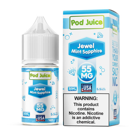 Pod Juice SALT Jewel Mint Sapphire 30ML Nicotine Salt – Sweet Mint Menthol Vape Juice