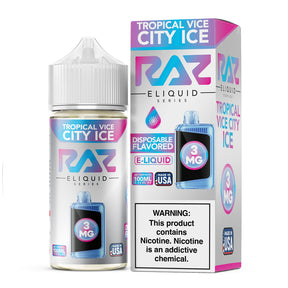 Pod Juice X RAZ Tropical Vice City Ice 100ML – Tropical Fruit Menthol Vape Juice