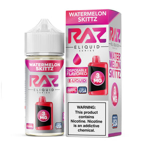  Pod Juice X RAZ Watermelon Skittz 100ML – Watermelon Hard Candy Vape Juice