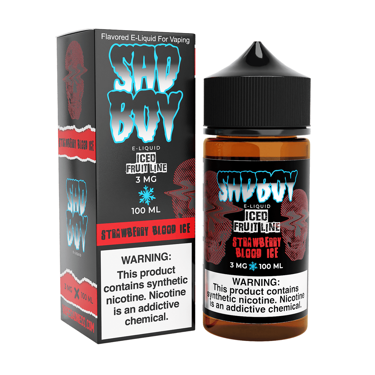 SADBOY Strawberry Blood ICE 100ML Bottle - Premium Fruit E-Liquid with Strawberry Ice Flavor