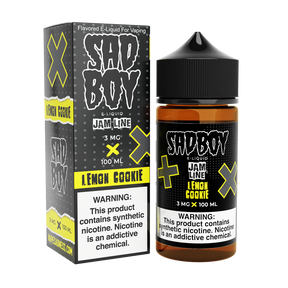 Sadboy Lemon Cookie E-Liquid – 100mL bottle with a zesty lemon jam and buttery cookie flavor.