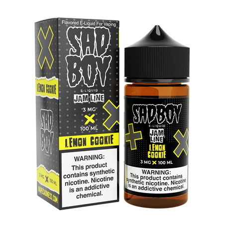 Sadboy Lemon Cookie E-Liquid – 100mL bottle with a zesty lemon jam and buttery cookie flavor.