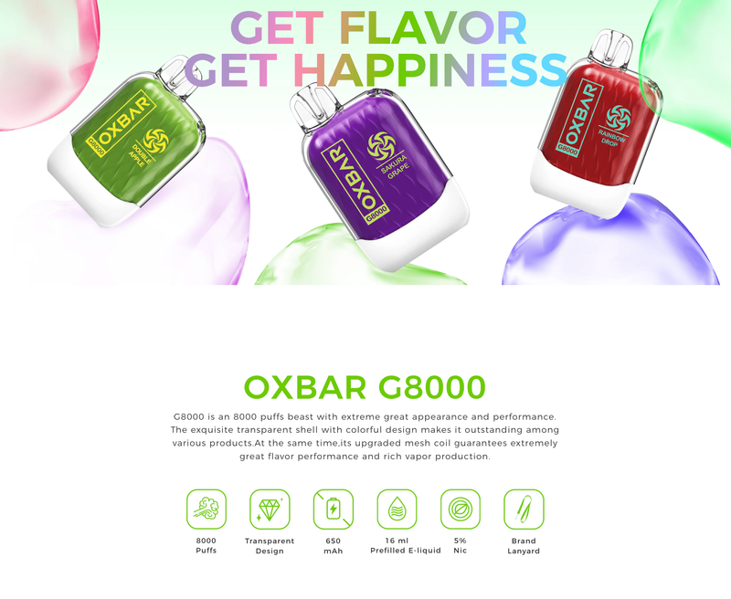 OXBAR G8000 Rechargeable Disposables - 8000 Puffs