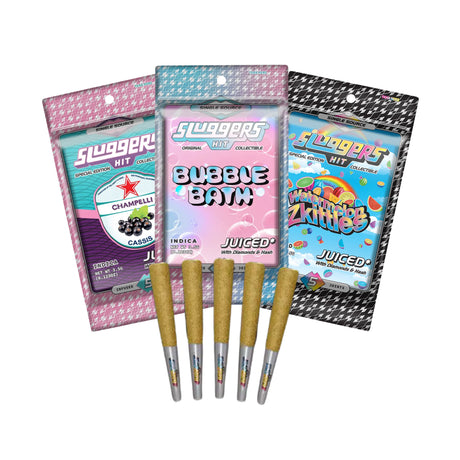 Sluggers Hit Juiced THC-A 3.5g Pre-Rolls – Infused with Liquid Diamonds, Hash, and Kief.