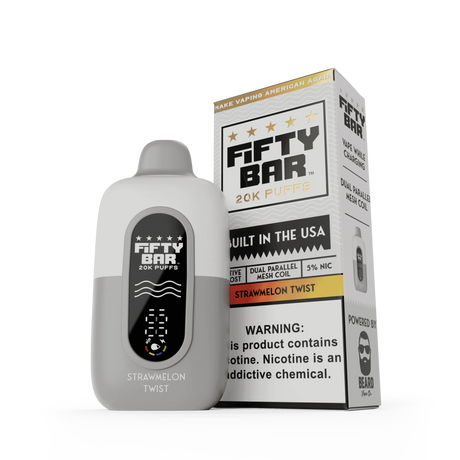 FIFTY BAR "White Series" 20K Puff  Powered By BEARD Vape Co. Disposable Device - 20000 Puffs