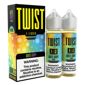 TWIST E-Liquid White Grape – 120mL e-liquid featuring a vibrant mix of white grape, citrus, and candied apple flavors.