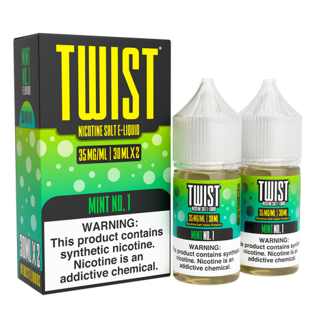 TWIST Mint No. 1 Nicotine Salt E-Liquid – 60ML Twin Pack with Sweet Mint Flavor