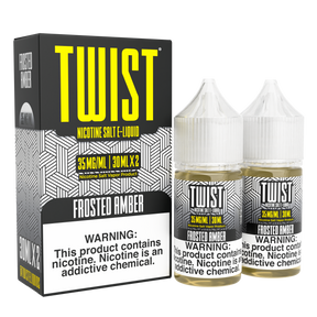 TWIST Nicotine Salt Frosted Amber – 60mL e-liquid featuring a warm vanilla-drizzled sugar cookie flavor with a smooth nicotine salt formula.