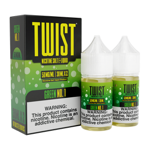 TWIST Nicotine Salt Green No. 1 – 60mL e-liquid featuring a refreshing honeydew and cantaloupe blend with a smooth nicotine salt formula.