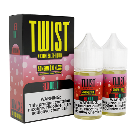 TWIST Nicotine Salt Red No. 1 – 60mL e-liquid featuring juicy watermelon flavor with a smooth nicotine salt formula.