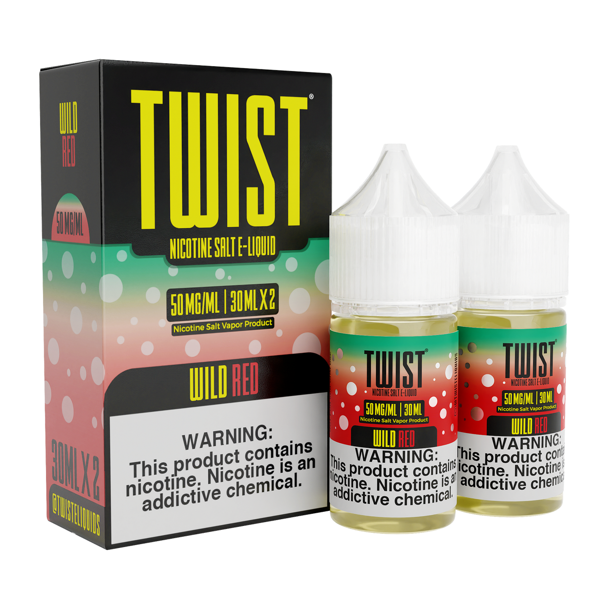 TWIST Nicotine Salt Wild Red – 60mL e-liquid featuring a blend of juicy watermelon and zesty lemonade.