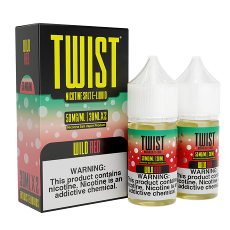 TWIST Nicotine Salt Wild Red – 60mL e-liquid featuring a blend of juicy watermelon and zesty lemonade.