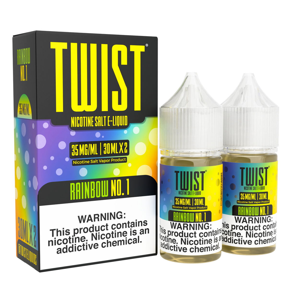 TWIST Rainbow No. 1 60 mL Nicotine Salt – Sour Taffy Fruity Vape Juice