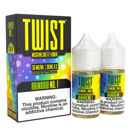 TWIST Rainbow No. 1 60 mL Nicotine Salt – Sour Taffy Fruity Vape Juice