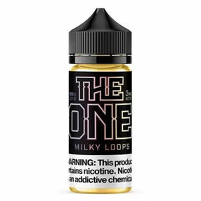 The One Milky Loops – 100mL e-liquid with sweet fruit cereal and creamy milk flavors.