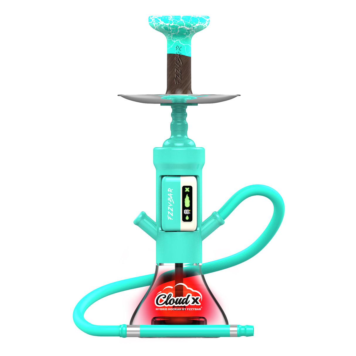 Tiffany Blue Cloud X Hookah: FZZYBAR Cloud X Hybrid Hookah in Tiffany Blue, a sleek and stylish option.